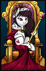 Size: 935x1442 | Tagged: safe, artist:starshinebeast, oc, oc only, oc:electra sparks, earth pony, pony, clothes, crown, female, jewelry, mare, regalia, royalty, sitting, sketch, solo, throne