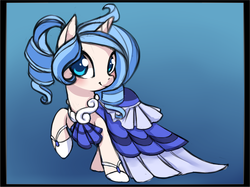 Size: 1930x1442 | Tagged: safe, artist:starshinebeast, oc, oc only, oc:opuscule antiquity, pony, unicorn, clothes, dress, female, gala dress, mare, solo