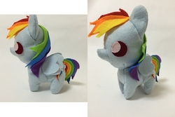 Size: 960x640 | Tagged: safe, artist:mosopple, rainbow dash, g4, chibi, irl, photo, plushie, solo