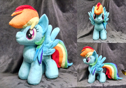 Size: 1342x942 | Tagged: safe, artist:bakufoon, rainbow dash, g4, irl, photo, plushie, solo