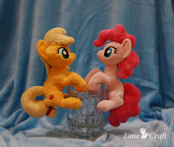 Size: 1400x1182 | Tagged: safe, artist:lanacraft, applejack, pinkie pie, g4, duo, irl, photo, plushie