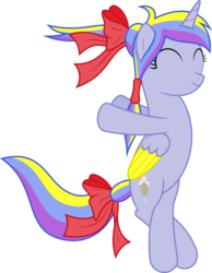 Size: 6400x8258 | Tagged: safe, artist:parclytaxel, oc, oc only, oc:glitter sundae, alicorn, pony, .svg available, absurd resolution, alicorn oc, bow, dancing, eyes closed, hair bow, happy, ponytail, ribbon, simple background, smiling, solo, transparent background, vector