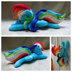 Size: 1024x1024 | Tagged: safe, artist:equinepalette, rainbow dash, g4, beanie (plushie), irl, photo, plushie, prone, solo