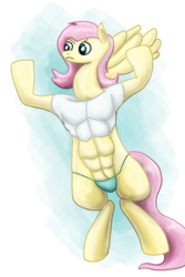 Size: 1600x2400 | Tagged: safe, artist:shit-tier, fluttershy, anthro, unguligrade anthro, g4, 1000 hours in ms paint, colored, female, flying, ms paint, muscles, muscleshy, solo