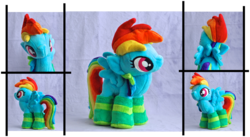 Size: 2165x1189 | Tagged: safe, artist:werdunfo, rainbow dash, g4, clothes, irl, photo, plushie, socks, solo, striped socks