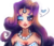 Size: 941x800 | Tagged: safe, artist:yukiru, rarity, human, g4, blushing, breasts, bust, cleavage, female, heart, horn, horned humanization, humanized, one eye closed, solo