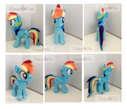 Size: 630x540 | Tagged: safe, artist:greenteacreations, rainbow dash, g4, irl, photo, plushie, solo