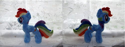 Size: 1024x383 | Tagged: safe, artist:catyblackcat, rainbow dash, g4, irl, photo, plushie, solo