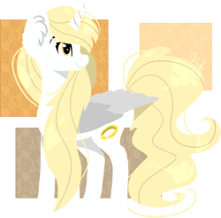 Size: 866x853 | Tagged: safe, artist:ayoarts, oc, oc only, alicorn, pony, alicorn oc, digital art, full body, lineless, solo, yellow, yellow eyes