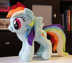 Size: 3829x3364 | Tagged: safe, artist:siriasly, rainbow dash, g4, high res, irl, photo, plushie, solo