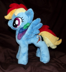 Size: 800x875 | Tagged: safe, artist:catycrippledcat, rainbow dash, g4, backwards cutie mark, irl, photo, plushie, solo