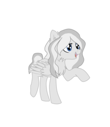 Size: 1997x2299 | Tagged: safe, artist:czywko, artist:pegasski, oc, oc only, oc:srebrnogrzywa, pegasus, pony, g4, base used, blue eyes, gray, grey hair, raised hoof, show accurate, silver, simple background, solo, transparent background, vector