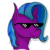 Size: 512x512 | Tagged: safe, artist:marchiedraws, oc, oc only, bat pony, pony, deal with it, fangs, solo, sunglasses, swag glasses