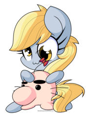 Size: 1600x2200 | Tagged: safe, artist:therandomjoyrider, derpy hooves, pegasus, pony, g4, :3, crossover, cute, derpabetes, earthbound, female, mare, mr. saturn, nintendo