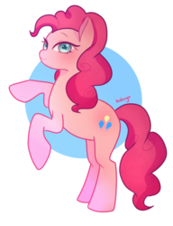 Size: 400x520 | Tagged: dead source, safe, artist:hidoiyo, pinkie pie, earth pony, pony, g4, abstract background, circle background, colored pupils, female, mare, rearing, solo