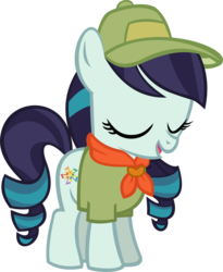 Size: 10077x12269 | Tagged: safe, artist:cyanlightning, coloratura, the mane attraction, .svg available, absurd resolution, eyes closed, female, filly, filly coloratura, hat, simple background, solo, transparent background, vector, younger