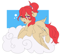 Size: 1280x1158 | Tagged: safe, artist:rue-willings, oc, oc only, pegasus, pony, cloud, piercing, solo, yawn