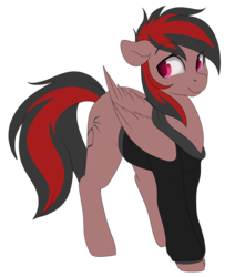 Size: 1280x1513 | Tagged: safe, artist:rue-willings, oc, oc only, oc:kali, pegasus, pony, clothes, hoodie, kali, solo