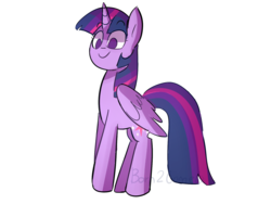 Size: 1600x1200 | Tagged: safe, artist:silverlight130, twilight sparkle, alicorn, pony, g4, female, simple background, smiling, solo, twilight sparkle (alicorn)