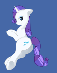 Size: 642x816 | Tagged: safe, artist:fluffleduckle, rarity, pony, unicorn, g4, butt, female, looking at you, plot, solo, underhoof