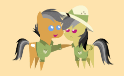 Size: 500x305 | Tagged: safe, artist:agrol, daring do, quibble pants, g4, season 6, stranger than fan fiction, animated, gif, pointy ponies