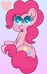 Size: 473x743 | Tagged: safe, artist:siropony, pinkie pie, earth pony, pony, g4, blushing, female, heart, solo, tongue out