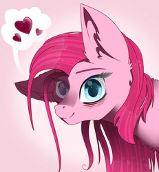 Size: 1200x1300 | Tagged: safe, artist:aicir, pinkie pie, earth pony, pony, g4, female, heart, looking at you, pinkamena diane pie, solo