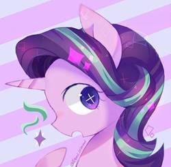 Size: 754x732 | Tagged: safe, artist:louderpony, starlight glimmer, pony, unicorn, g4, bust, cute, cutie mark, female, glimmerbetes, looking back, mare, open mouth, portrait, solo, starry eyes, wingding eyes