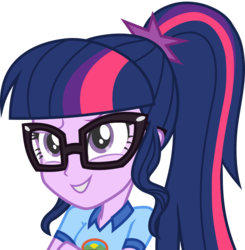 Size: 3000x3058 | Tagged: safe, artist:uponia, sci-twi, twilight sparkle, equestria girls, g4, my little pony equestria girls: legend of everfree, .svg available, clothes, cute, female, glasses, high res, inkscape, simple background, smiling, solo, transparent background, twiabetes, vector