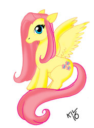 Size: 1024x1394 | Tagged: safe, artist:koku-chan, fluttershy, g4, female, signature, simple background, solo, white background