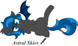 Size: 1280x760 | Tagged: safe, artist:plone, oc, oc only, oc:astral skies, bat pony, pony, simple background, solo, transparent background