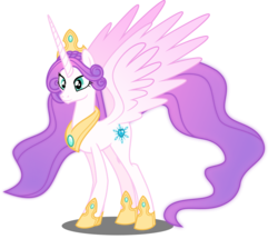 Size: 6000x5158 | Tagged: safe, artist:orin331, princess flurry heart, alicorn, pony, dancerverse, g4, absurd resolution, alternate universe, ethereal mane, female, hoof shoes, jewelry, mare, older, older flurry heart, peytral, purple mane, simple background, smiling, solo, tiara, transparent background, ultimate flurry heart, vector