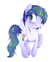 Size: 2500x2800 | Tagged: safe, artist:patchnpaw, oc, oc only, oc:graceful motion, pegasus, pony, blushing, cute, high res, one eye closed, pose, simple background, smiling, solo, transparent background
