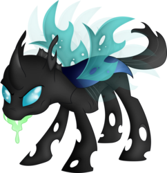 Size: 2904x3000 | Tagged: safe, artist:theshadowstone, changeling, drool, high res, simple background, solo, transparent background, vector