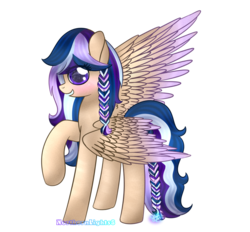 Size: 1024x951 | Tagged: safe, artist:northlights8, oc, oc only, oc:gradient breeze, pegasus, pony, braid, colored wings, colored wingtips, simple background, solo, transparent background
