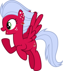 Size: 3124x3480 | Tagged: safe, artist:drakizora, oc, oc only, oc:melon frost, pegasus, pony, ear piercing, female, female oc, flying, high res, mare, mare oc, open mouth, pegasus oc, piercing, pony oc, simple background, smiling, solo, spread wings, transparent background