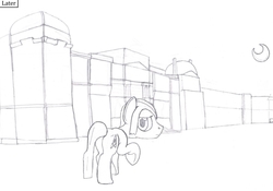 Size: 1052x736 | Tagged: safe, artist:coffeehorse, oc, oc only, oc:static signal, butt, comic, monochrome, plot