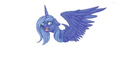 Size: 1024x563 | Tagged: safe, artist:emptyblackdeath, princess luna, g4, female, s1 luna, simple background, solo, spread wings, tongue out