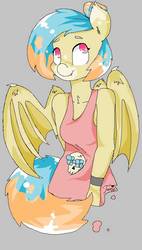 Size: 525x922 | Tagged: safe, artist:tamyarts, oc, oc only, bat pony, anthro, solo