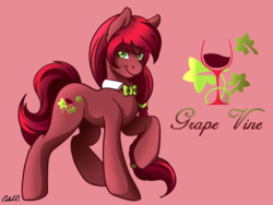 Size: 2681x2013 | Tagged: safe, artist:ciderpunk, oc, oc only, alcohol, braid, cutie mark, high res, necktie, solo, vine, wine