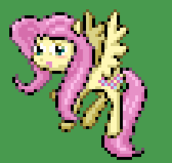 Size: 448x424 | Tagged: safe, artist:30clock, artist:phonicb∞m, fluttershy, g4, female, pixel art, pokémon, rom hack, solo