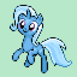 Size: 512x512 | Tagged: safe, artist:phonicb∞m, trixie, pony, unicorn, g4, to where and back again, cute, diatrixes, female, pixel art, pokémon, rom hack, solo, to saddlebags and back again