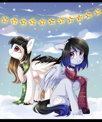 Size: 1024x1214 | Tagged: safe, artist:ten-dril, oc, oc only, pegasus, pony, clothes, scarf, snow, winter