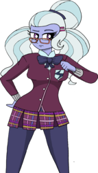 Size: 2084x3650 | Tagged: safe, artist:missmayaleanne, sugarcoat, equestria girls, g4, my little pony equestria girls: friendship games, clothes, crystal prep academy uniform, female, glasses, high res, looking at you, school uniform, simple background, solo, transparent background