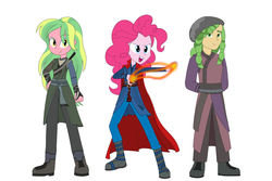 Size: 2400x1600 | Tagged: safe, artist:phantomshadow051, lemon zest, pinkie pie, sandalwood, equestria girls, g4, baron mordo, crossover, doctor strange, marvel, wong