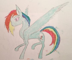 Size: 2249x1899 | Tagged: artist needed, safe, rainbow dash, g4, drawing, female, paper, solo, traditional art