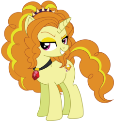 Size: 1024x1091 | Tagged: safe, artist:robocheatsy, adagio dazzle, pony, g4, female, grin, jewelry, necklace, ponified, simple background, smiling, solo, transparent background