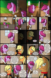 Size: 1280x1944 | Tagged: safe, artist:stuflox, applejack, berry punch, berryshine, comic:the count of monte rainbow, the count of monte rainbow, g4, caderousse, clothes, comic, danglajacks, danglars, the count of monte cristo