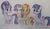 Size: 1584x932 | Tagged: safe, artist:sakura-9416, rarity, starlight glimmer, sunset shimmer, trixie, twilight sparkle, alicorn, pony, unicorn, g4, cute, engrish, female, glimmerbetes, group, hug, magical quartet, mare, shimmerbetes, smiling, traditional art, twiabetes, twilight sparkle (alicorn)