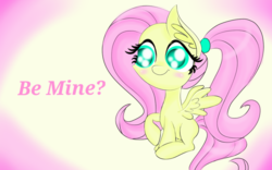 Size: 1024x640 | Tagged: safe, artist:felinefluff, fluttershy, pony, g4, alternate hairstyle, bronybait, cute, female, ponytail, shyabetes, solo